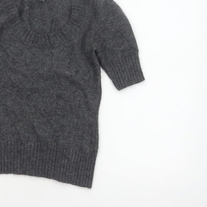 MNG Suit Women’s Grey Cowl Neck 3/4 Sleeve Knit Jumper UK 8