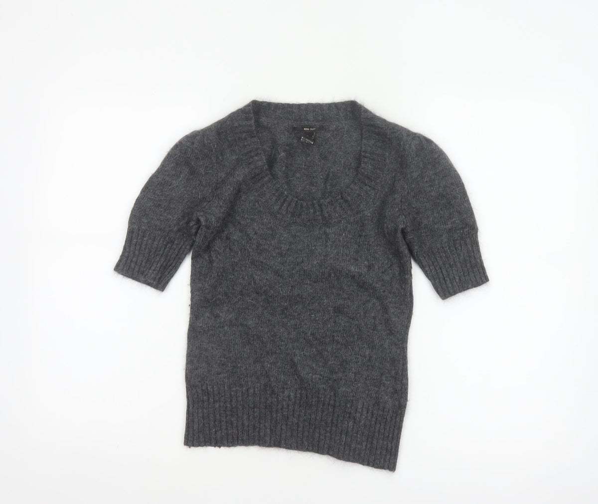 MNG Suit Women’s Grey Cowl Neck 3/4 Sleeve Knit Jumper UK 8
