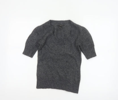 MNG Suit Women’s Grey Cowl Neck 3/4 Sleeve Knit Jumper UK 8