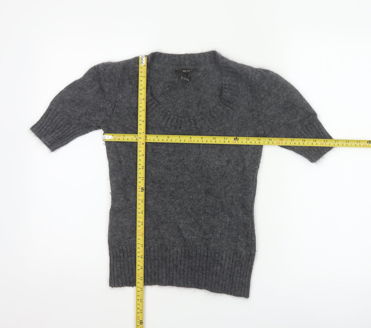 MNG Suit Women’s Grey Cowl Neck 3/4 Sleeve Knit Jumper UK 8