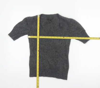 MNG Suit Women’s Grey Cowl Neck 3/4 Sleeve Knit Jumper UK 8