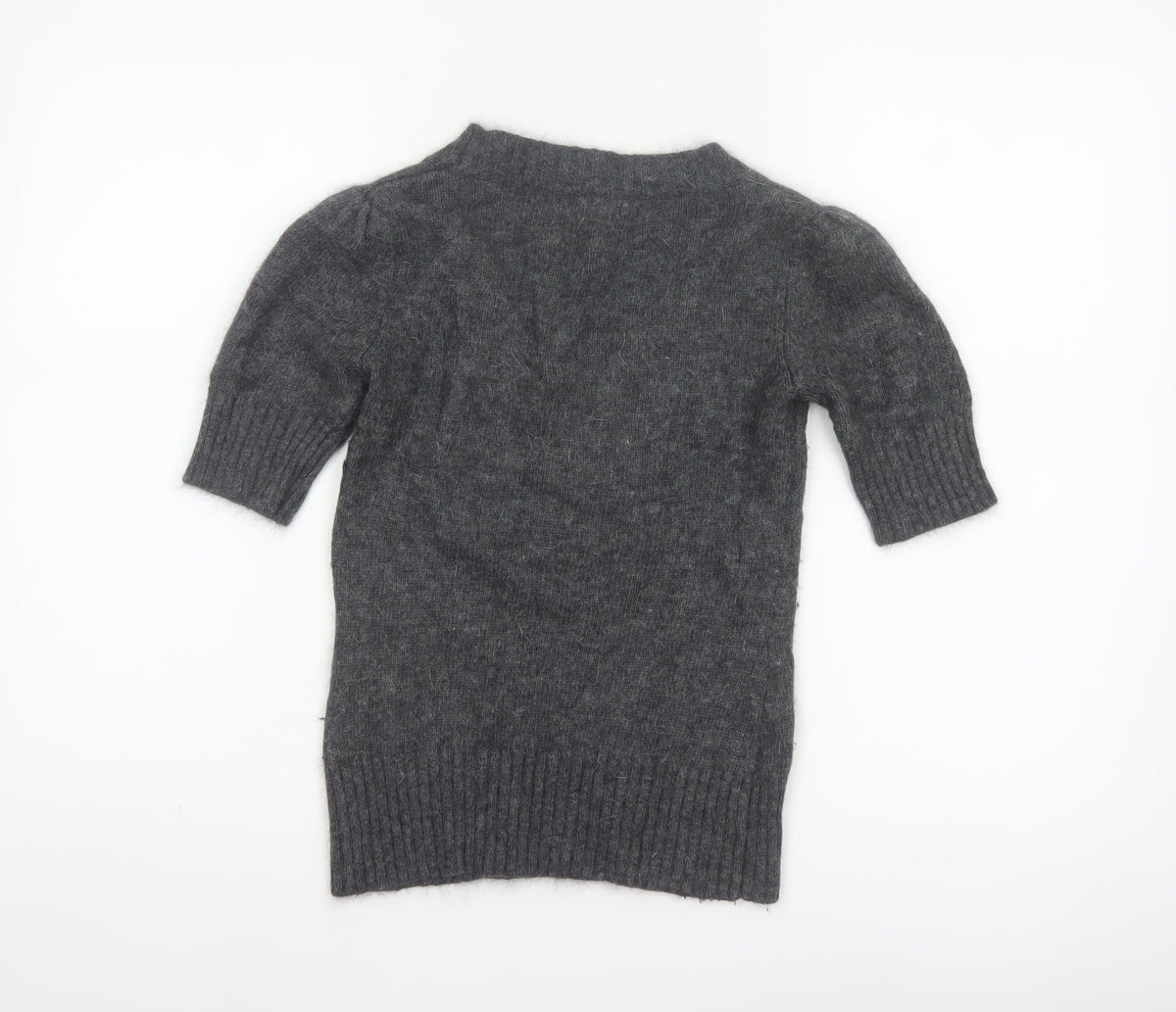 MNG Suit Women’s Grey Cowl Neck 3/4 Sleeve Knit Jumper UK 8