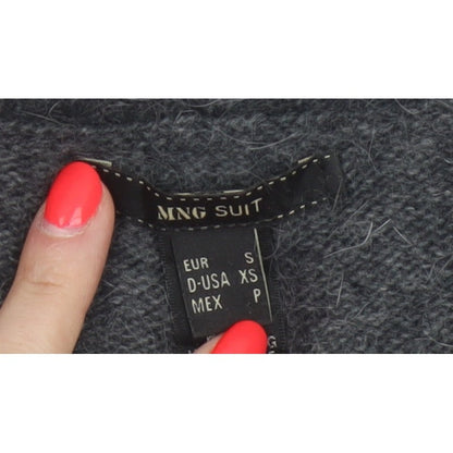 MNG Suit Women’s Grey Cowl Neck 3/4 Sleeve Knit Jumper UK 8