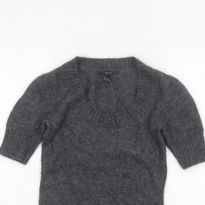 MNG Suit Women’s Grey Cowl Neck 3/4 Sleeve Knit Jumper UK 8