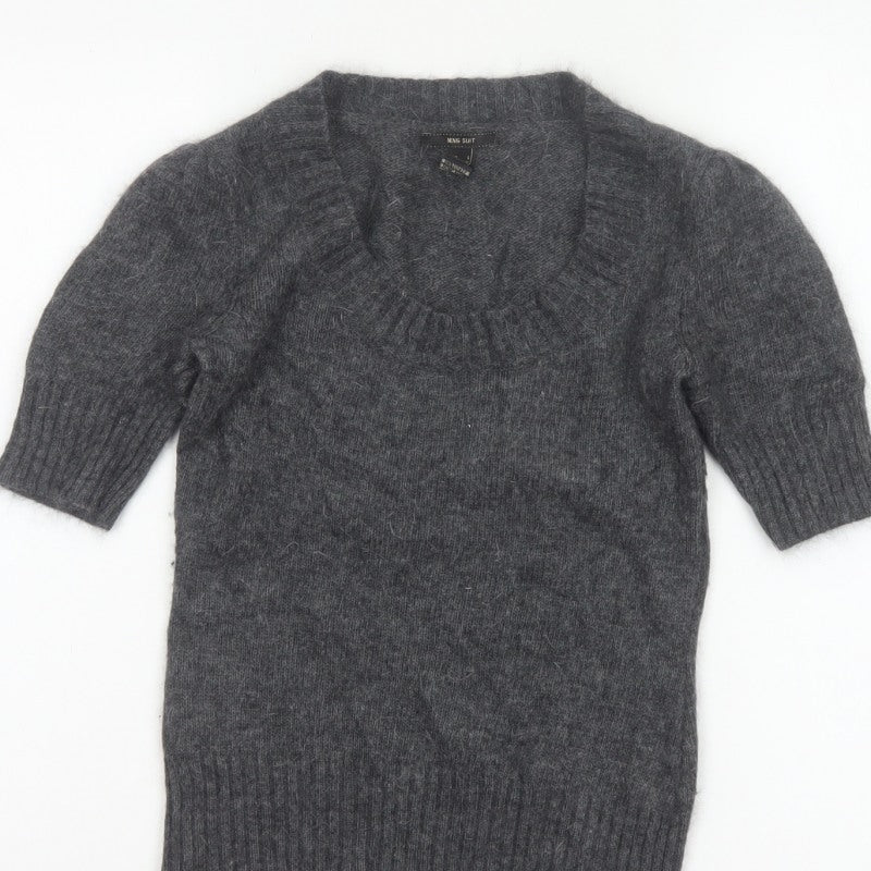 MNG Suit Women’s Grey Cowl Neck 3/4 Sleeve Knit Jumper UK 8