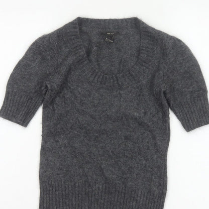 MNG Suit Women’s Grey Cowl Neck 3/4 Sleeve Knit Jumper UK 8