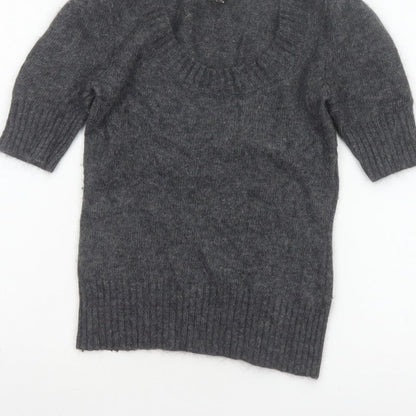 MNG Suit Women’s Grey Cowl Neck 3/4 Sleeve Knit Jumper UK 8