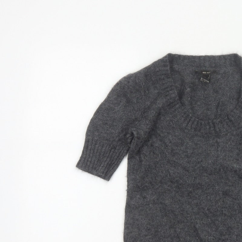 MNG Suit Women’s Grey Cowl Neck 3/4 Sleeve Knit Jumper UK 8