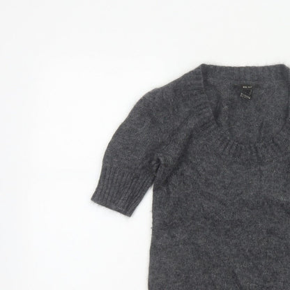 MNG Suit Women’s Grey Cowl Neck 3/4 Sleeve Knit Jumper UK 8