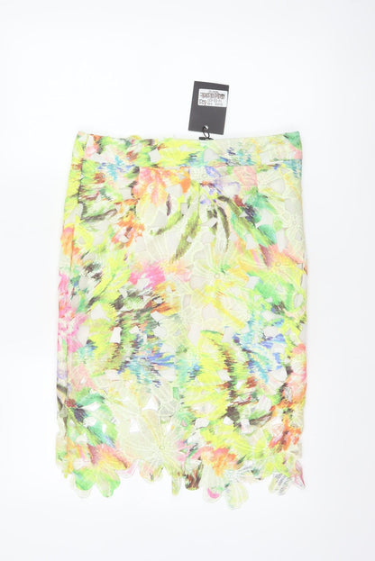 Opus London Women Multicoloured UK 10 Floral Lace Pencil Midi Skirt