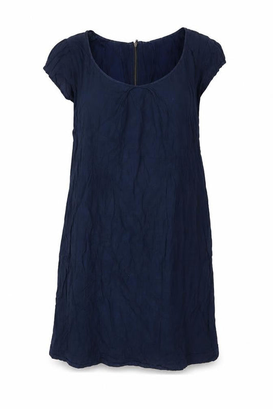 Noa Noa Women’s Blue XL Knee Length Shift Dress Ruffle Cap Sleeves