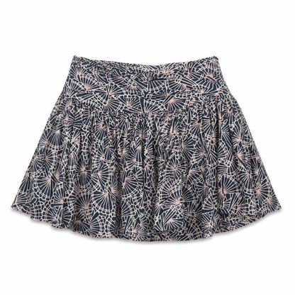 Front view of French Connection Women Blue Floral Cotton Skater Mini Skirt UK 10