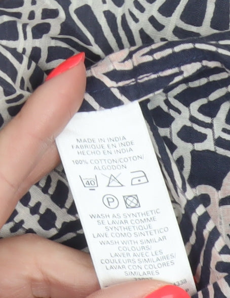 Brand and care label for French Connection Women Blue Floral Cotton Skater Mini Skirt UK 10