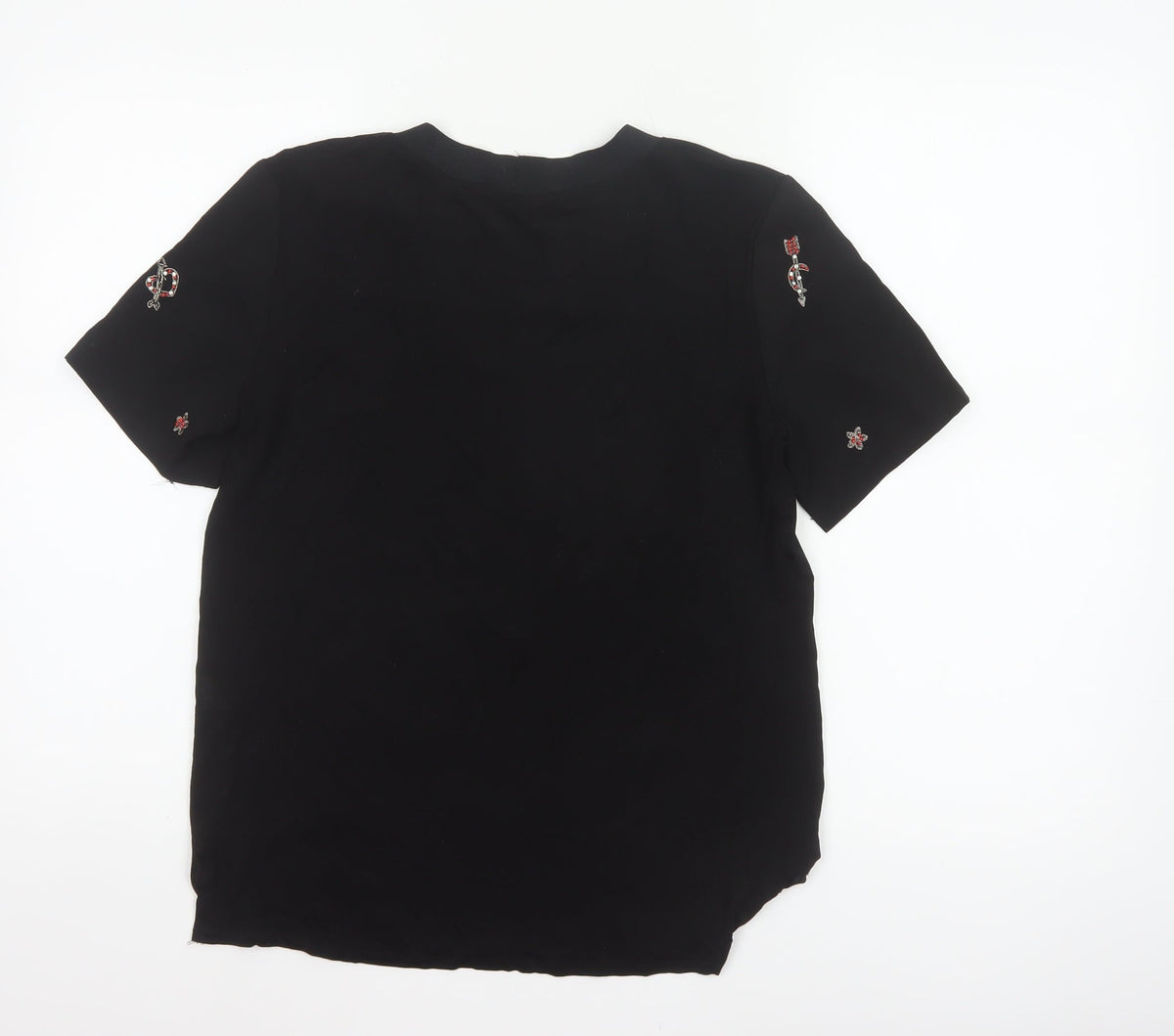 French Connection Women’s Black XS Embellished Crew Neck T-Shirt