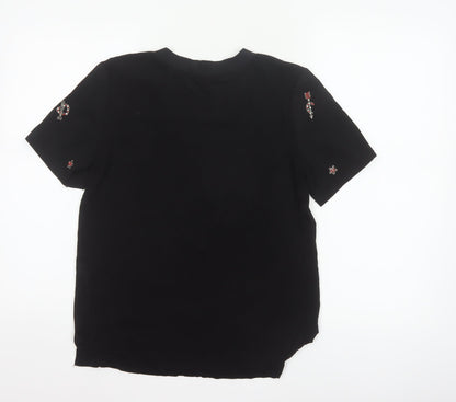 French Connection Women’s Black XS Embellished Crew Neck T-Shirt