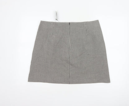 M&S Collection Women Black White Check Pencil Skirt UK 16 Lined