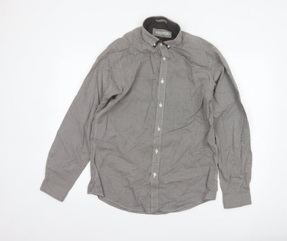 Lakeland Men’s Brown Check Cotton Button-Down Long Sleeve Shirt M