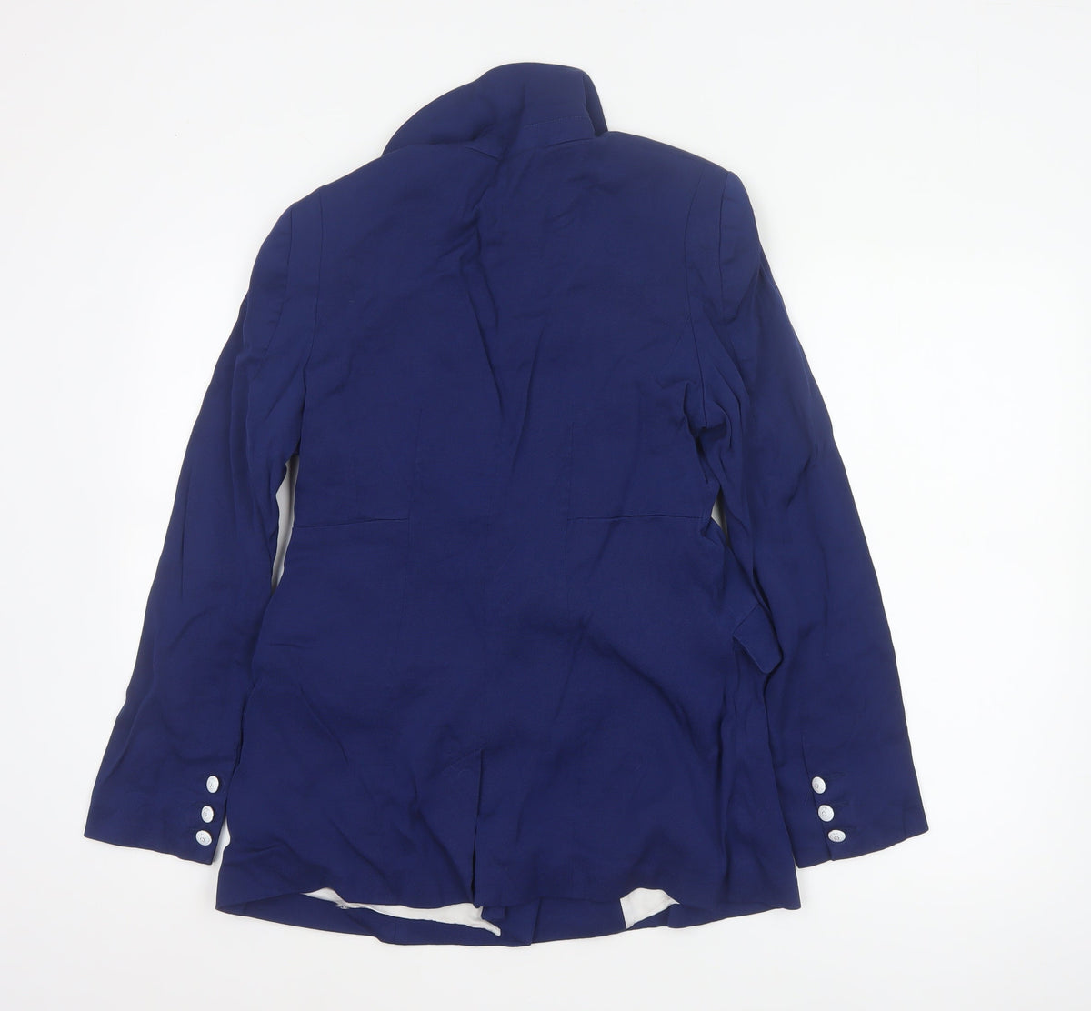 Reiss Women’s Blue L Double-Breasted Peak Lapel Tailored Blazer