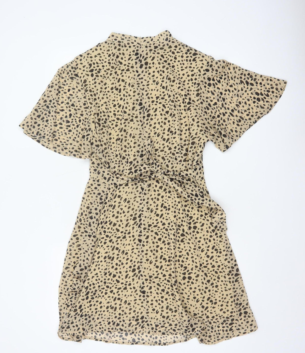 Blue Vanilla Women’s Beige Leopard Print Fit & Flare Dress UK 14