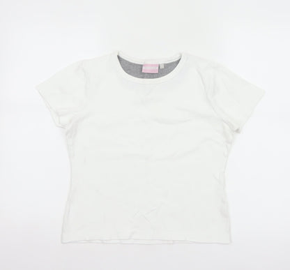 LA Gear Women’s White Size 12 Basic Cotton Crew Neck T-Shirt