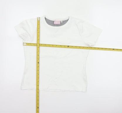 LA Gear Women’s White Size 12 Basic Cotton Crew Neck T-Shirt