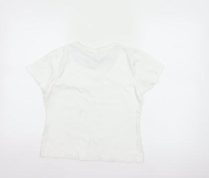 LA Gear Women’s White Size 12 Basic Cotton Crew Neck T-Shirt