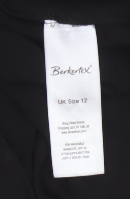 Berkertex Women Black UK 12 Maxi Evening Dress Sequin Cap Sleeve