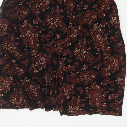 Roman Women’s Black Paisley Fit & Flare Dress Size 16 Long Sleeve