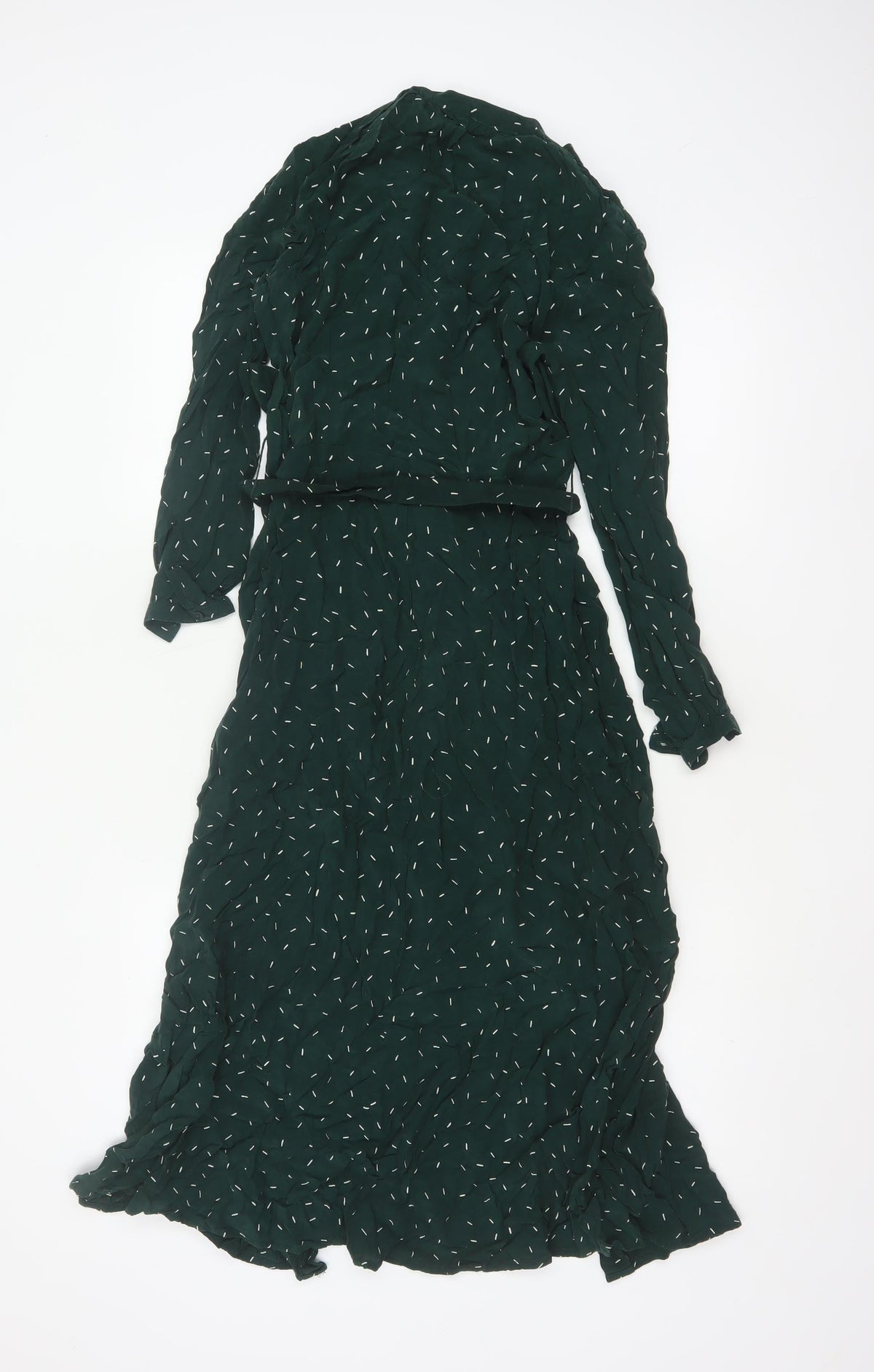 Whistles Women Green UK 6 Maxi Shirt Dress Belted Long Sleeve