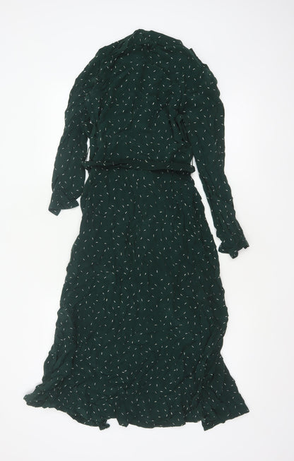 Whistles Women Green UK 6 Maxi Shirt Dress Belted Long Sleeve