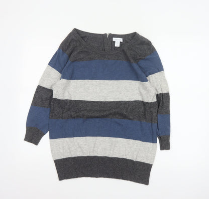 Kenar Women’s Multicoloured Striped Merino Wool Blend Jumper UK 20