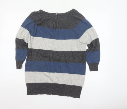 Kenar Women’s Multicoloured Striped Merino Wool Blend Jumper UK 20