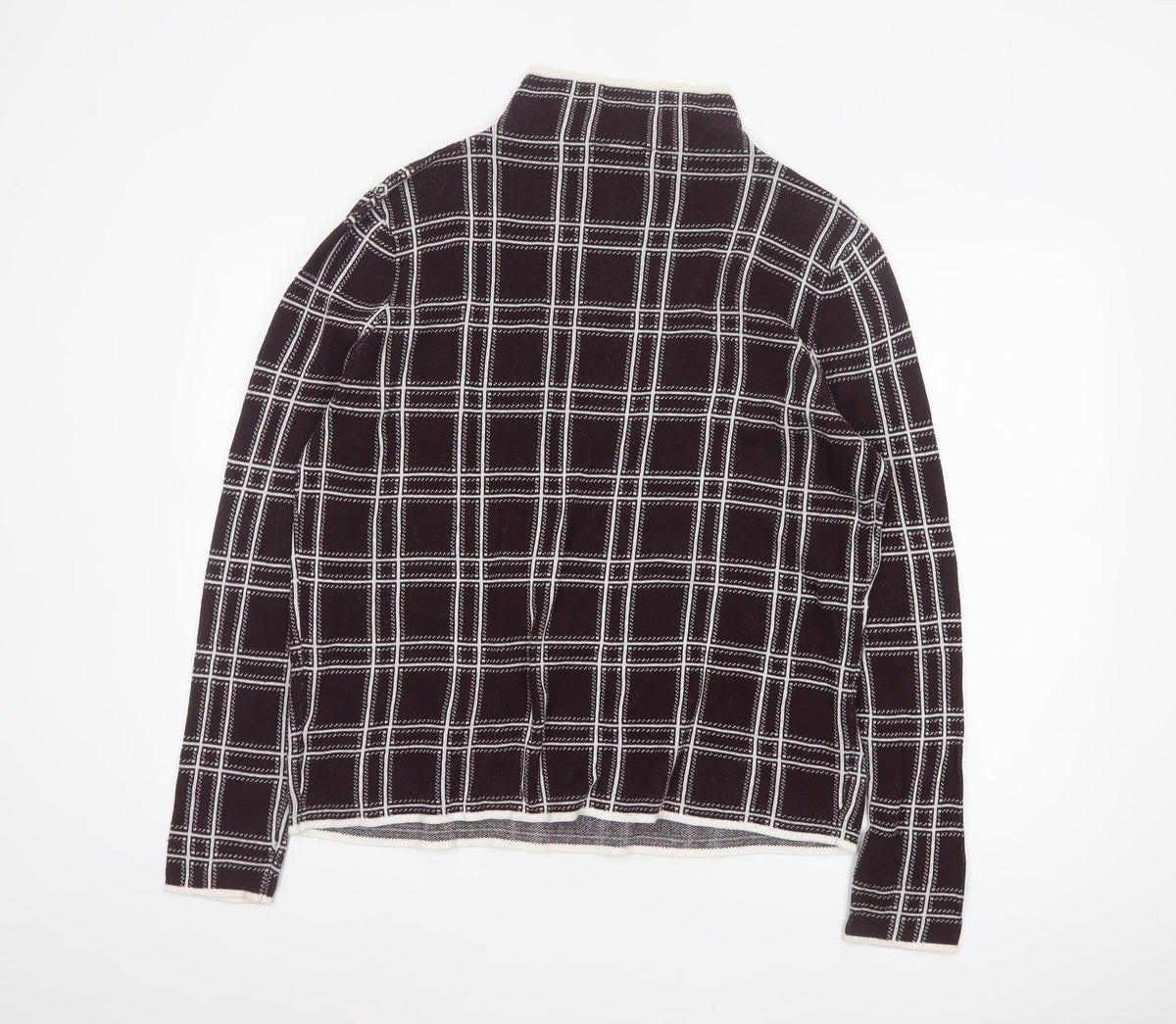 Dorothy Perkins Women’s Brown Check Knit High Neck Jumper UK 14