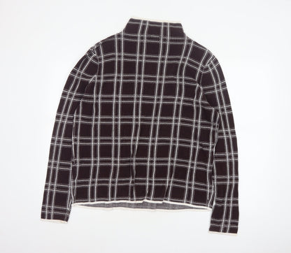 Dorothy Perkins Women’s Brown Check Knit High Neck Jumper UK 14