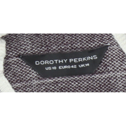 Dorothy Perkins Women’s Brown Check Knit High Neck Jumper UK 14