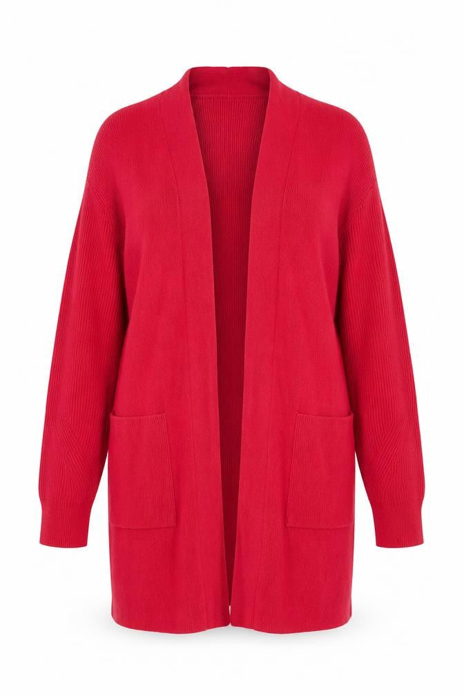 Marks and Spencer Women Pink Size 16 Open Longline Cardigan Pockets Knit