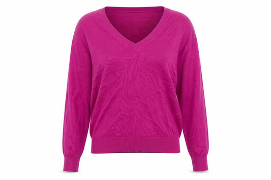 Lefties Women Pink V-Neck Long Sleeve Knit Pullover Jumper M