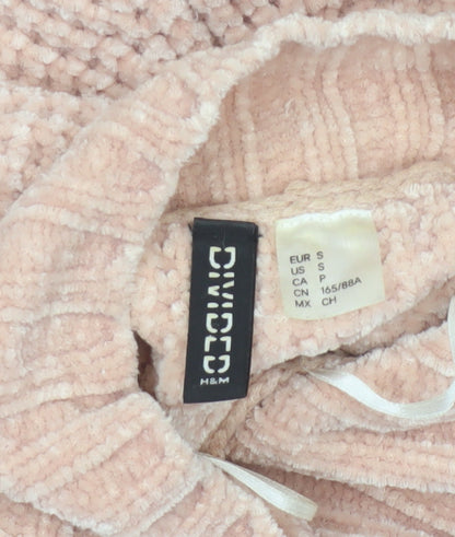 H&M Divided Women’s Pink Size 10 Chunky Knit Mock Neck Jumper
