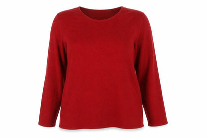 Bonmarché Women Red Size 20/22 Acrylic Knit Round Neck Pullover Jumper