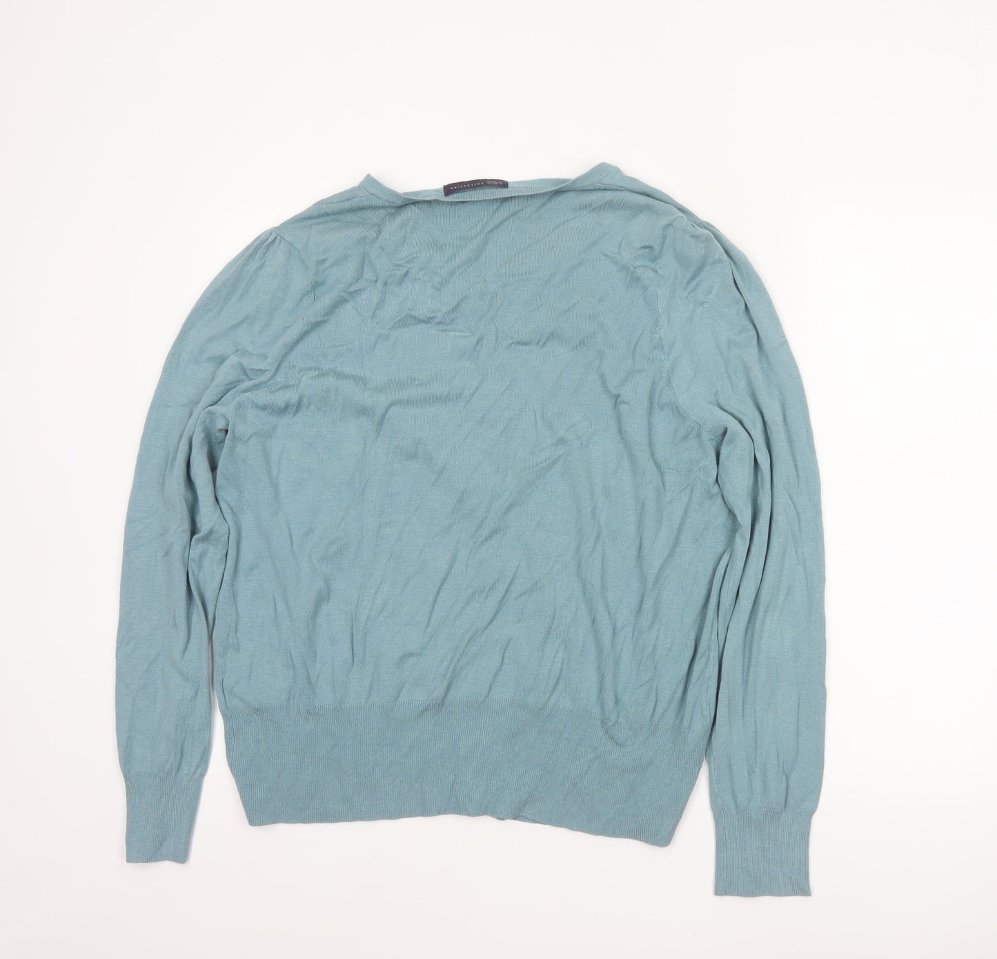 Marks and Spencer Women Blue UK 22 V-Neck Button Cardigan