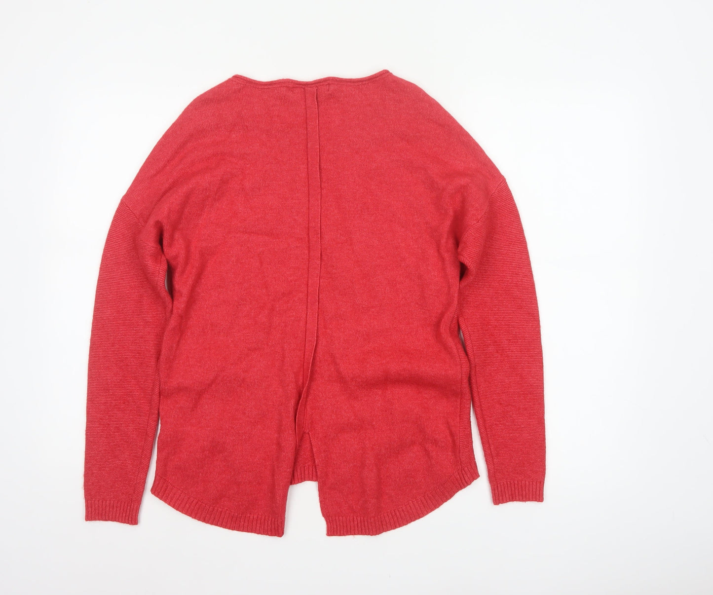 Bu.go Women’s Red M Relaxed Knit Pocket Pullover Jumper