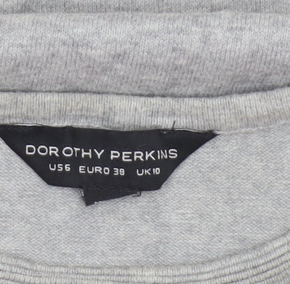 Dorothy Perkins Women Grey Lace Hem Knit Pullover Jumper UK 10