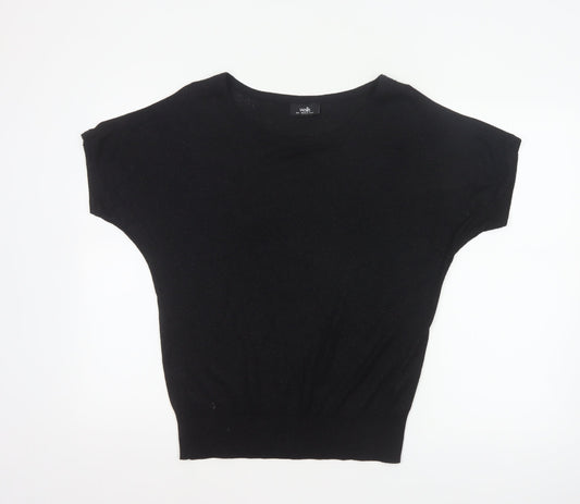 Wallis Women’s Black Metallic Knit Cap Sleeve Jumper UK 8