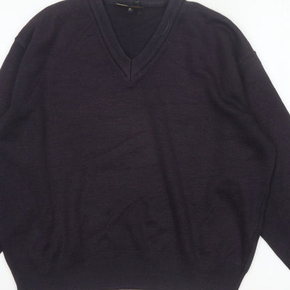 Gabicci Men’s Black V-Neck Knit Pullover Jumper Size M