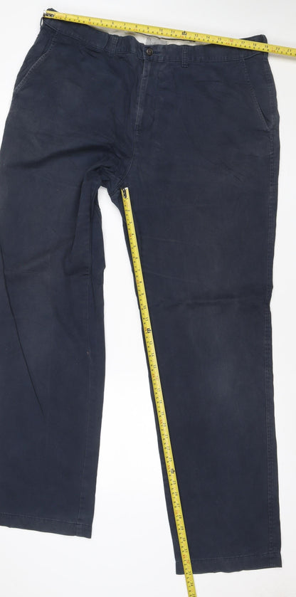 Marks & Spencer Men's Blue 40in 35in Regular Fit Chino Trousers
