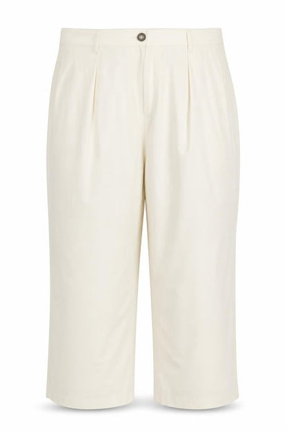 Marks & Spencer Women Ivory UK 22 Wide-Leg Smart Trousers