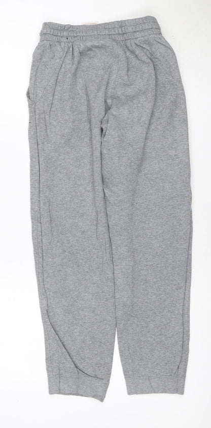 Nike Boys Grey 12-13 Years Jogger Sweatpants Cotton Blend Logo