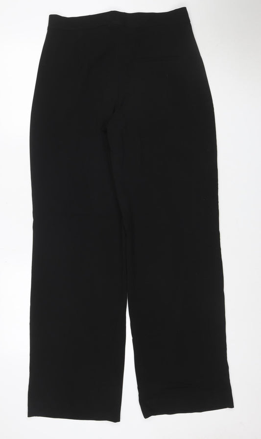 Pull&Bear Women’s Black UK 12 High Rise Wide Leg Trousers