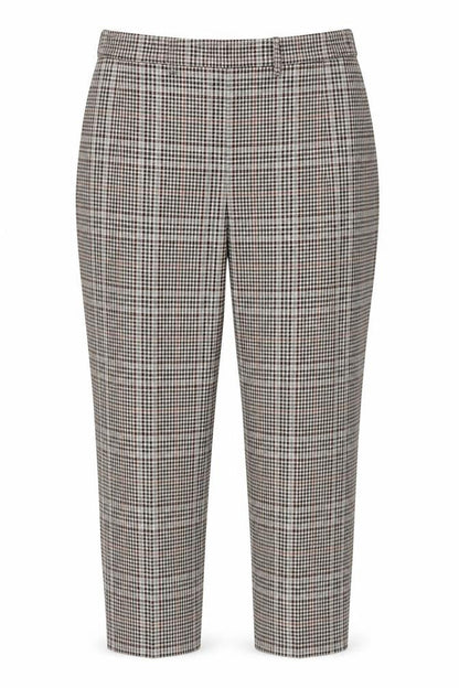 Marks & Spencer Women Brown Check UK 14 Regular Straight Trousers