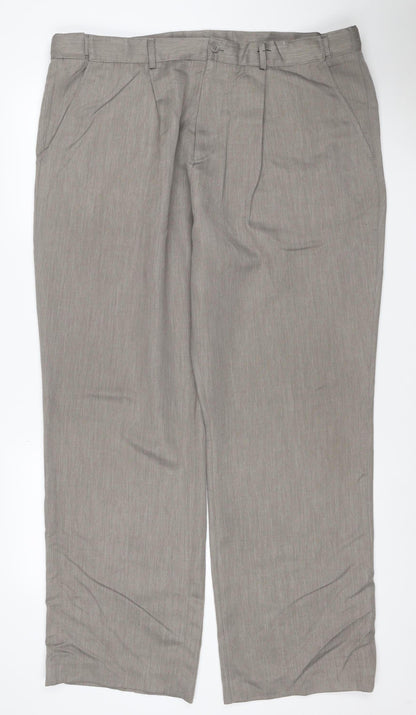 Cotton Traders Women Grey UK 14 Straight Leg Dress Trousers Pockets